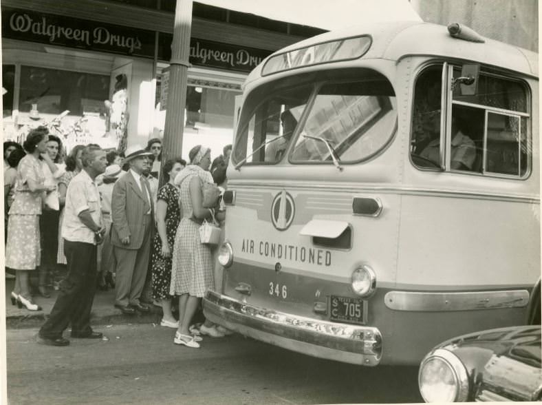 Groups Boarding Buses, 1967