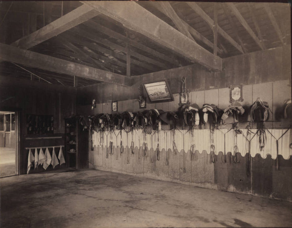 Saddle Room at Agricultural Park, 1890s.