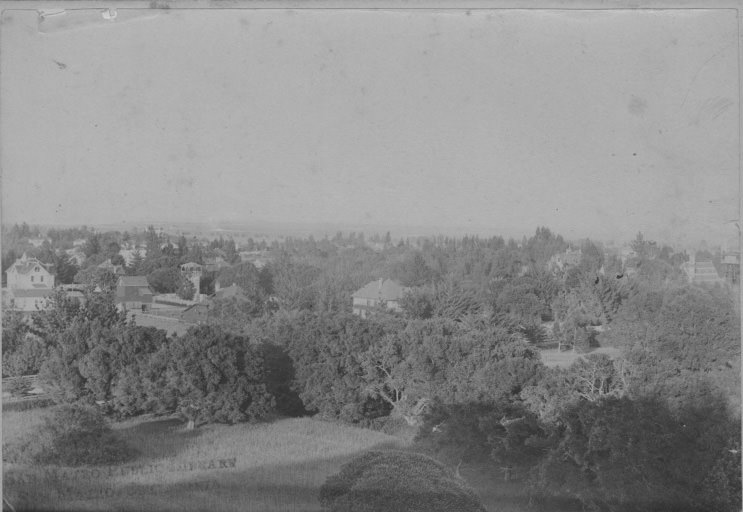 Aerial View of San Mateo take from 'Howard's Mount,' 1885
