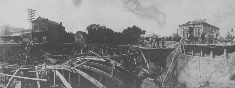 B Street Bridge - Construction - North View, 1890's