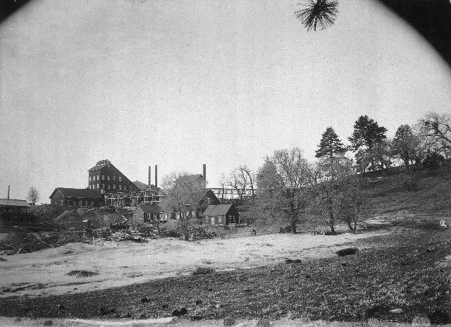 View of the Stonewall Mine in the Cuyamaca Mountains, 1895