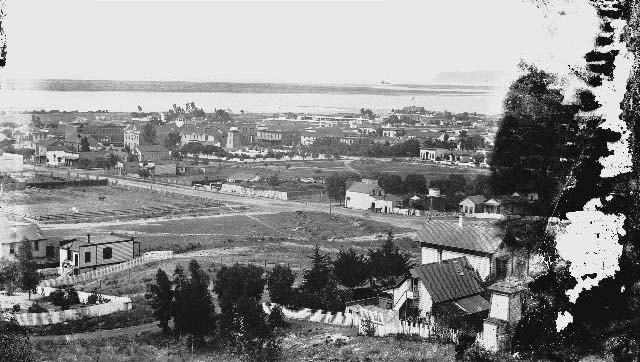 Downtown San Diego looking northwest toward Point Loma, 1890