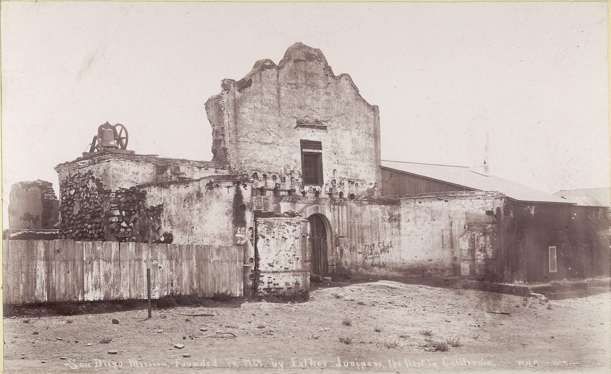 San Diego Mission was founded in 1769 by Father Junippero, 1890
