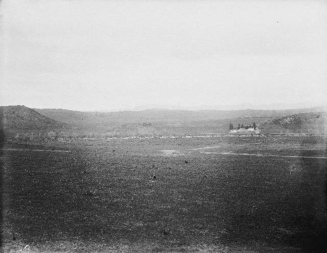 View of Rancho San Bernardo with ranch house in the distance, 1895