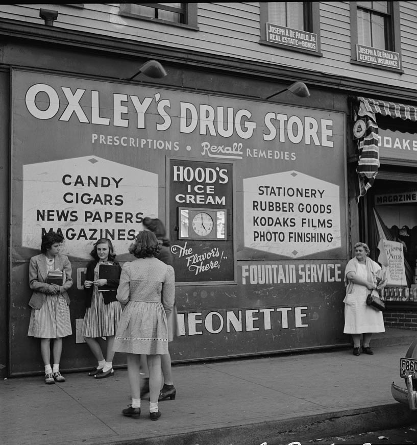 A store sign in Southington, Connecticut, 1942