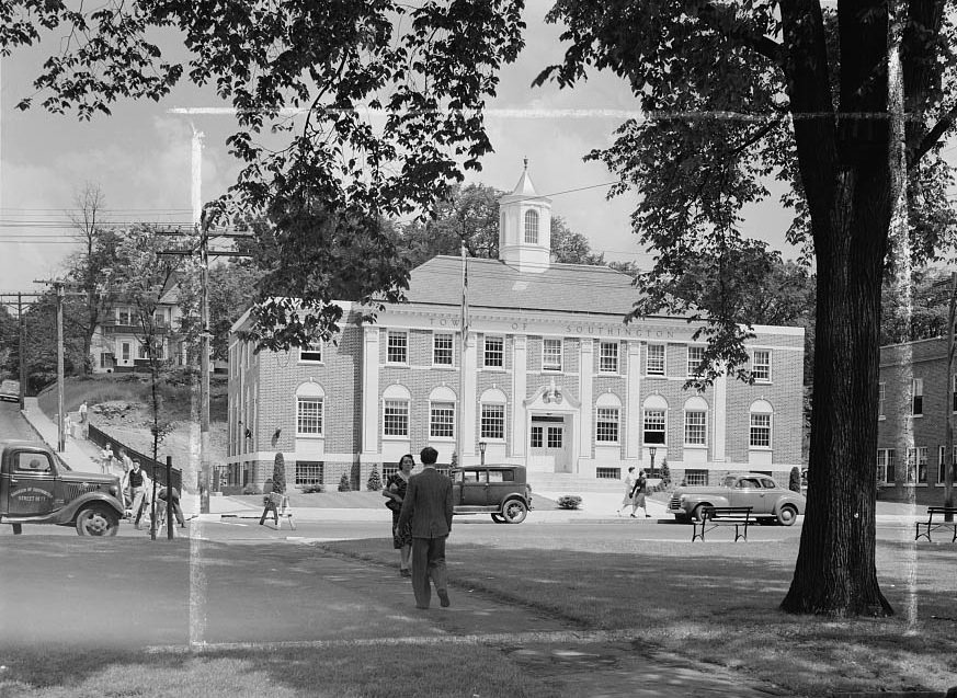 Town hall, in which all the people meet to make their own laws, 1942
