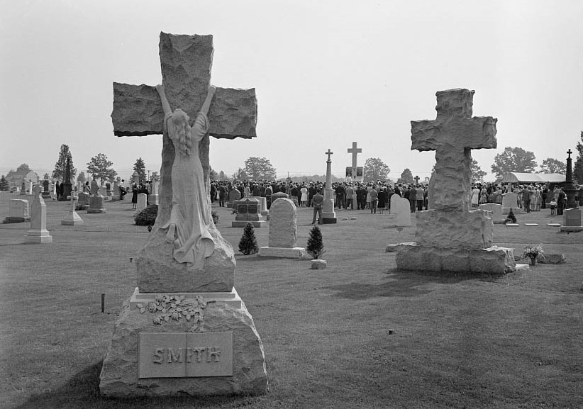 On Memorial Day the Catholic congregation is gathering in the Saint Thomas cemetery for an outdoor Mass which in 1942 was officiated by the Reverend Francis J. Mihalek.