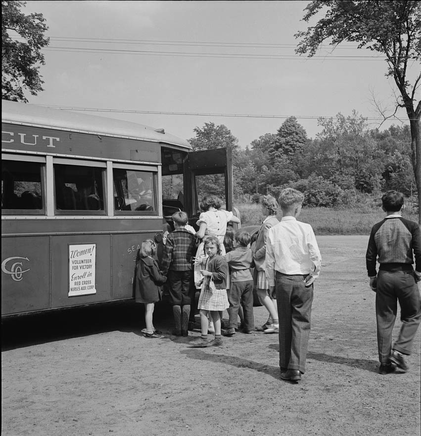 Bus and children, 1942
