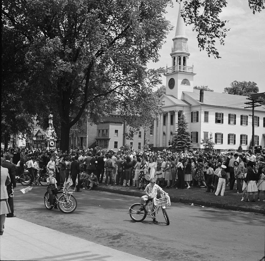 Southington school children staging a patriotic demonstration, 1942