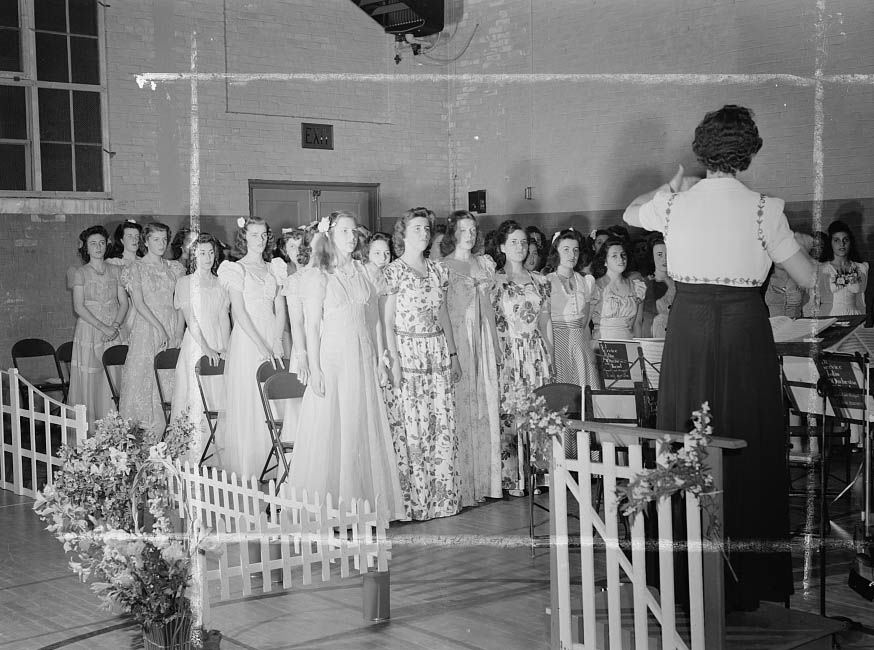 A highlight in the town's life is the annual girls' glee club recital, 1942