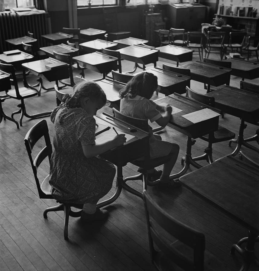School girls studying, 1942