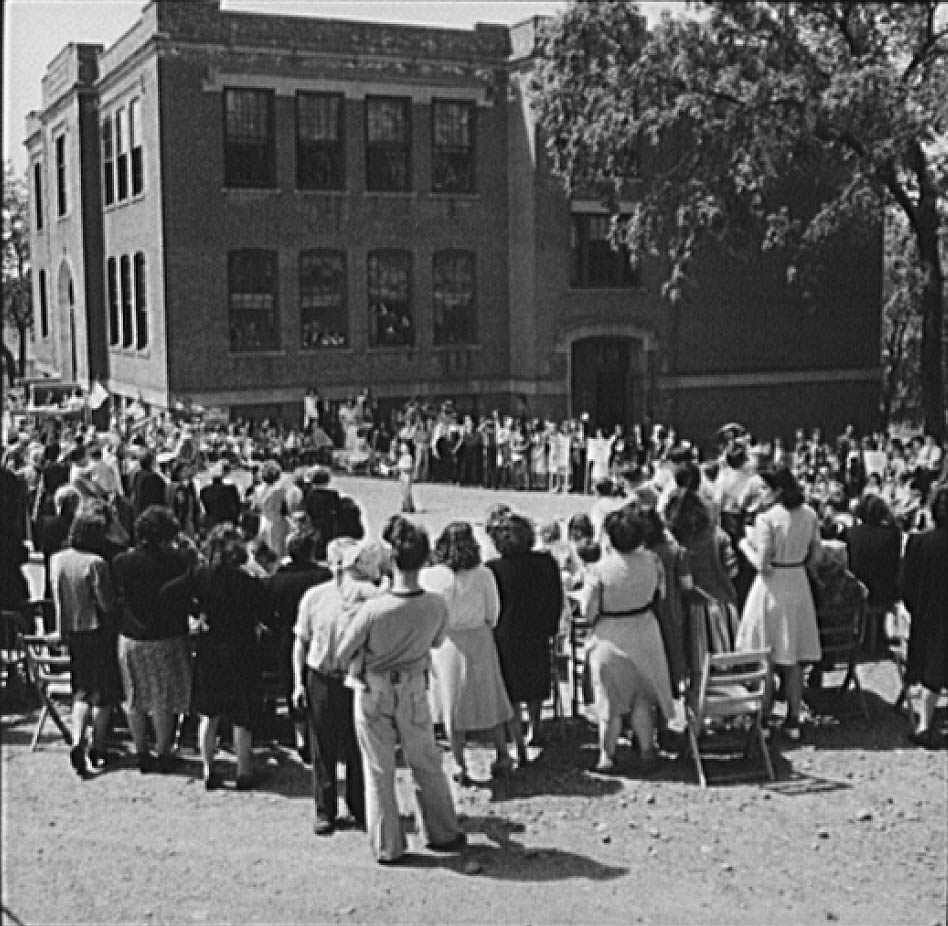 Young people watching a game, 1942