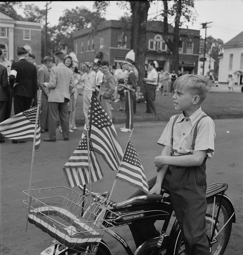 Southington school children staging a patriotic demonstration, 1942