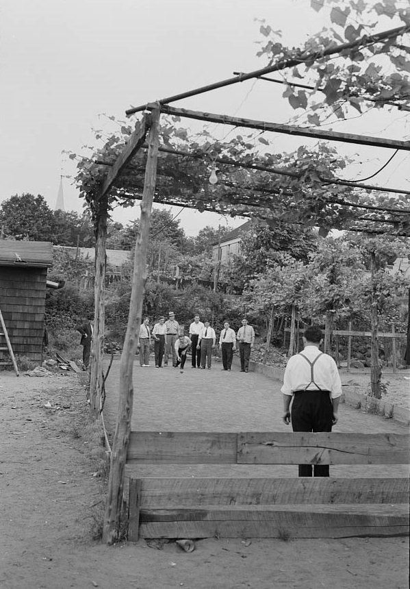 Bocci, an Italian game somewhat like bowling, is another popular outdoor sport in Southington, 1942