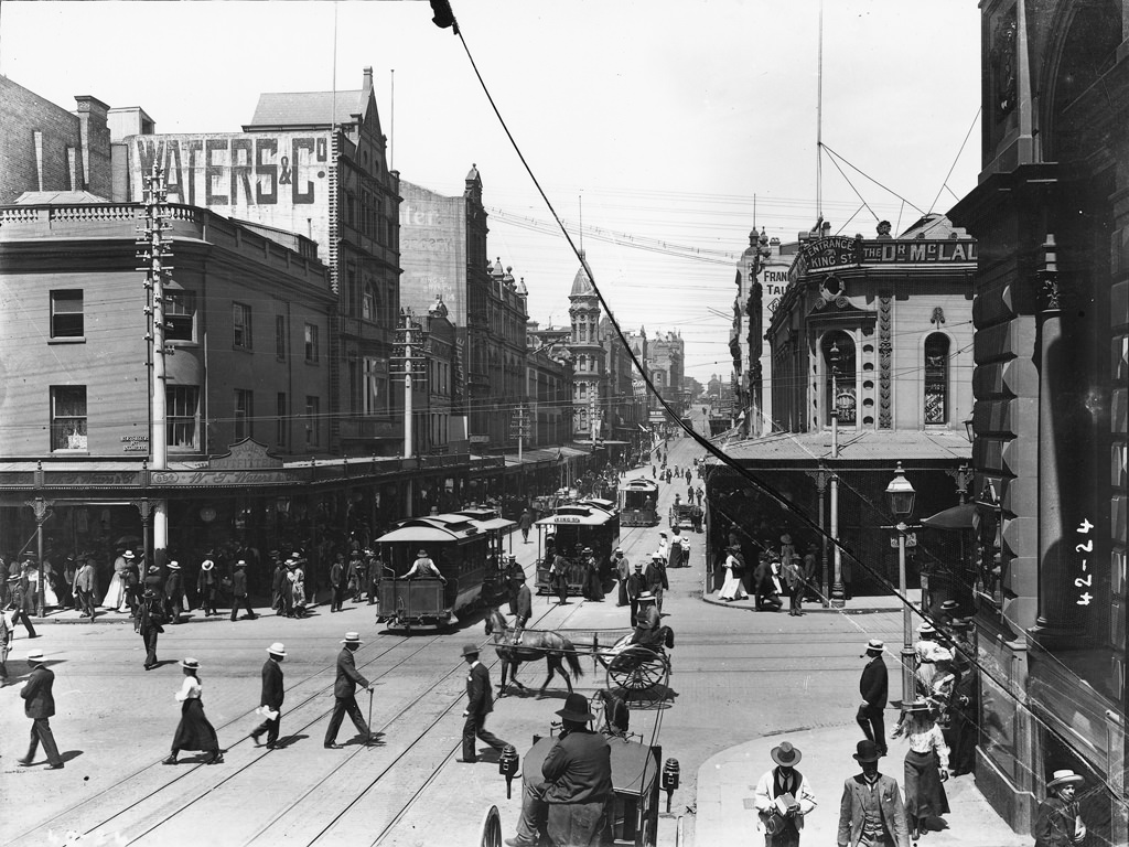Trams, King Street, Sydney