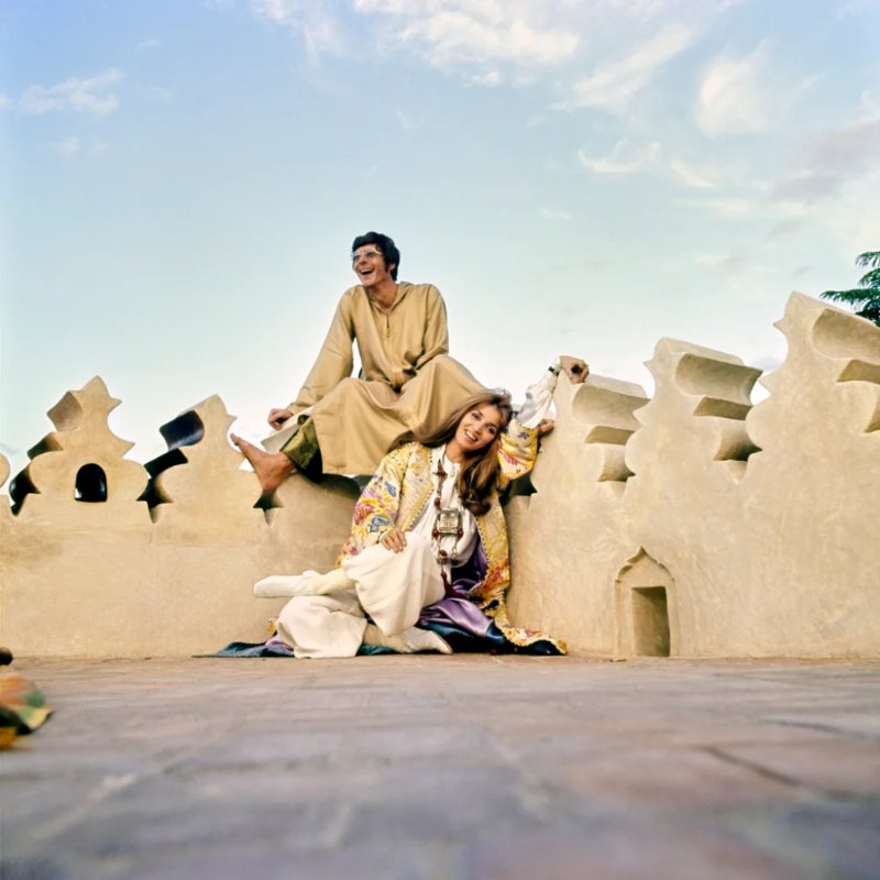 Paul Getty Jr and Talitha Getty on the terrace of their holiday home in Marrakesh, Morocco, January 15, 1970