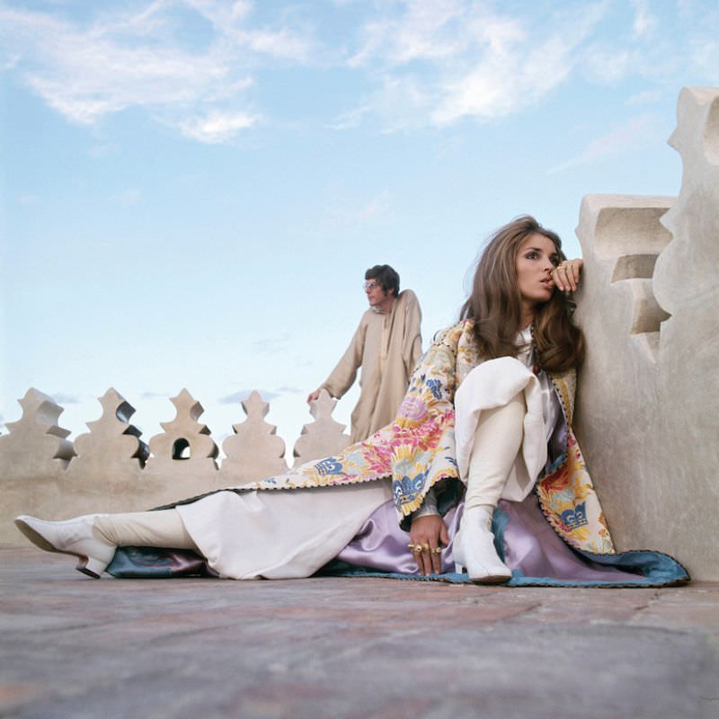 Paul Getty Jr and Talitha Getty on the terrace of their holiday home in Marrakesh, Morocco, January 15, 1970
