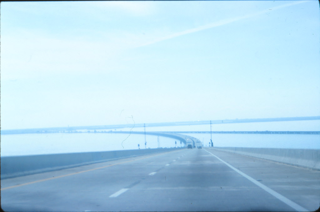 Looking south from Sunshine Bridge, Tampa Bay, 1996.