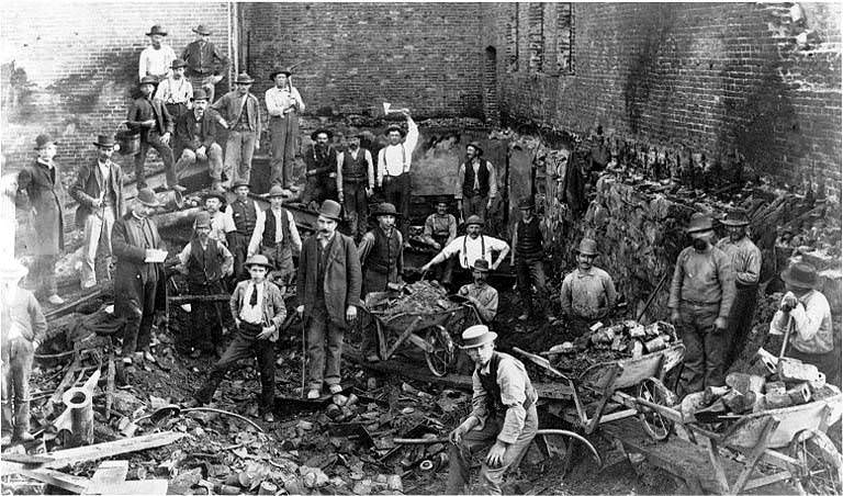 Excavation work, 1889