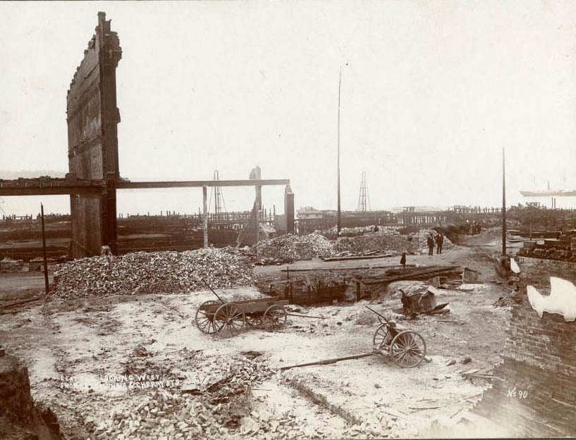 Fire ruins near Columbia St. and Cherry St., June 1889