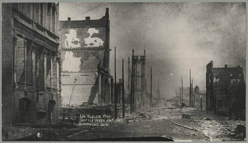 Yesler Way ruins after fire, June 6, 1889