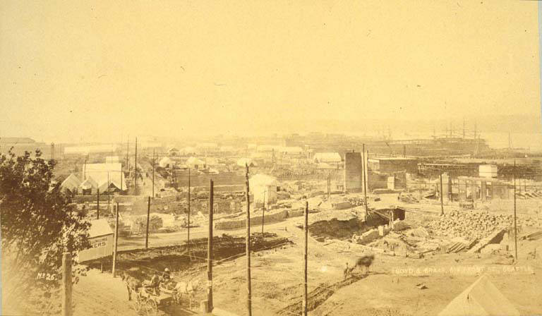 Looking south showing the ruins of the downtown area, Washington.1889
