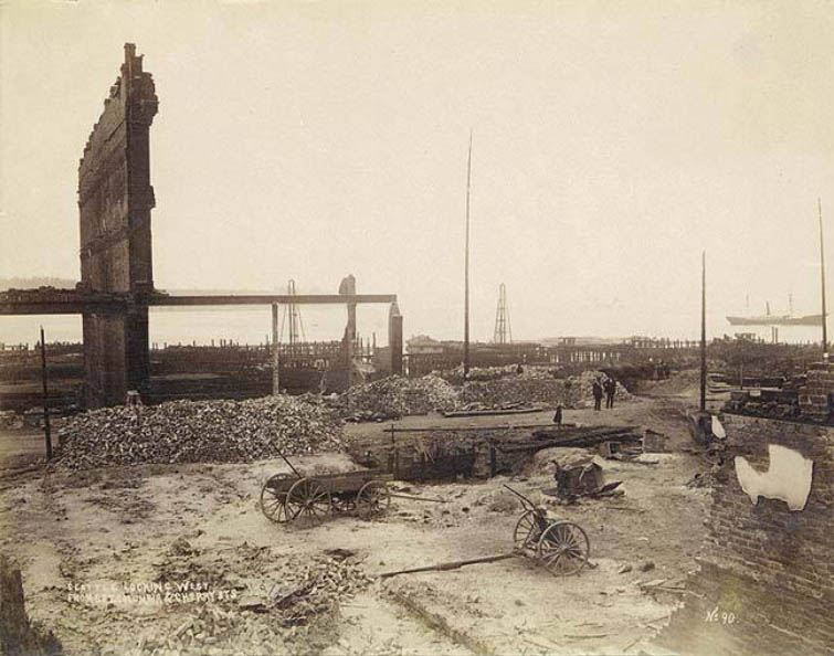 Looking west from between Columbia St. and Cherry St. Washington, 1889