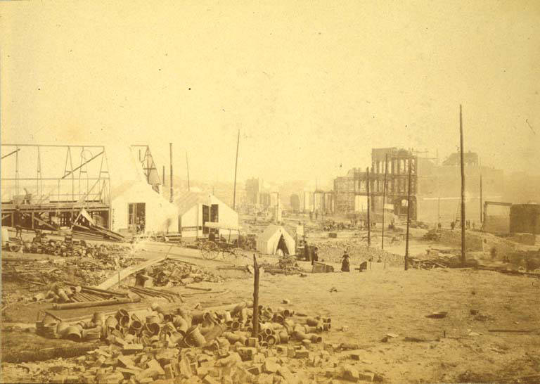 Devastated section of the city, Washington, 1889
