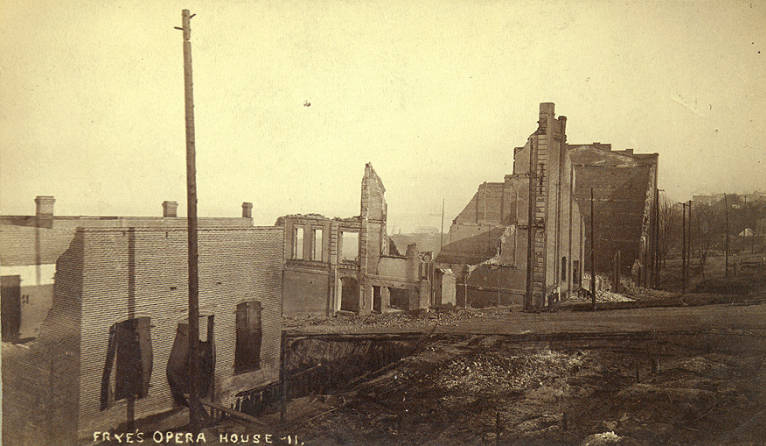 The ruins of Frye's Opera House, Seattle, Washington, 1889