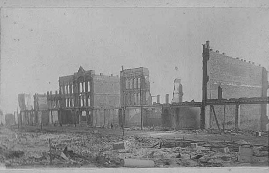 1st Ave. between Columbia St. and Yesler Way, Seattle, 1889