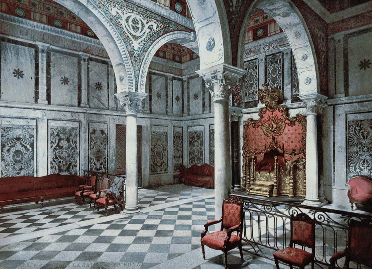 The tribunal chamber of Bardo Palace in Tunis.