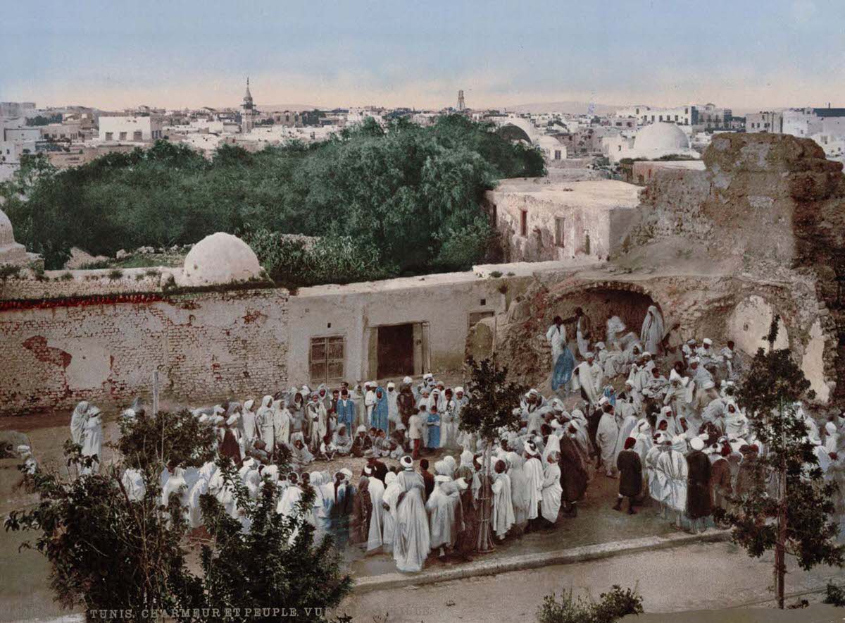 A snake charmer puts on a performance in Tunis.