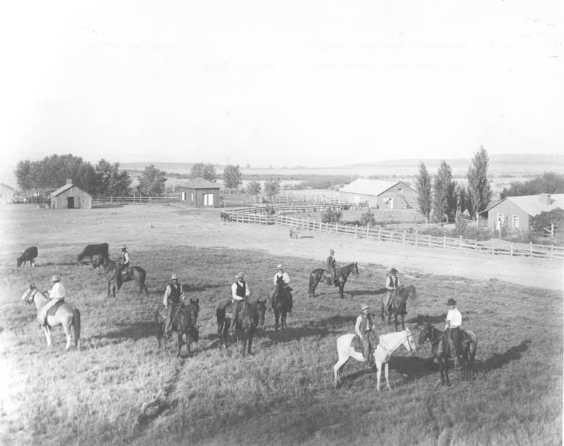 Vaqueros at majordomo's quarters, 1880s