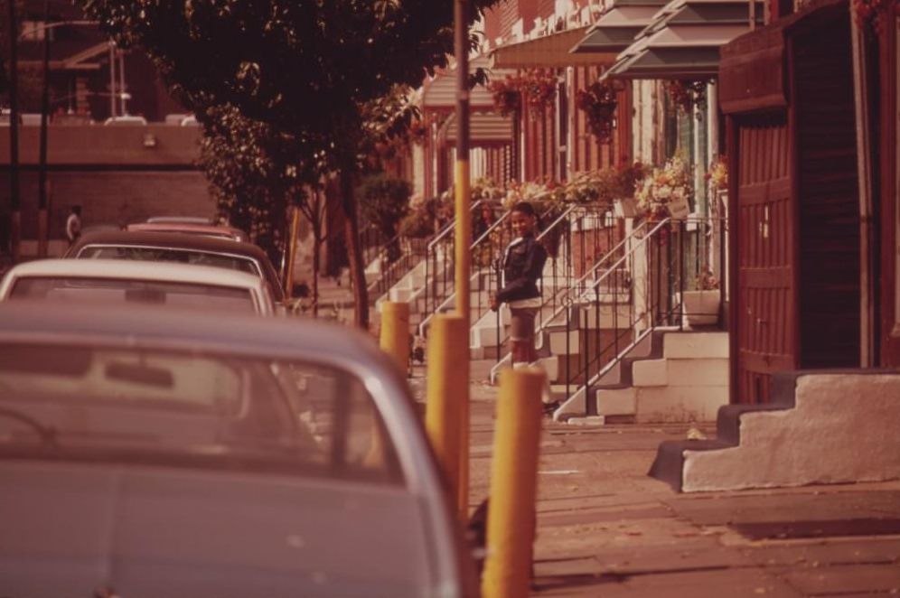 Middle Class Row House In Black Neighborhood Of North Philadelphia, August 1973