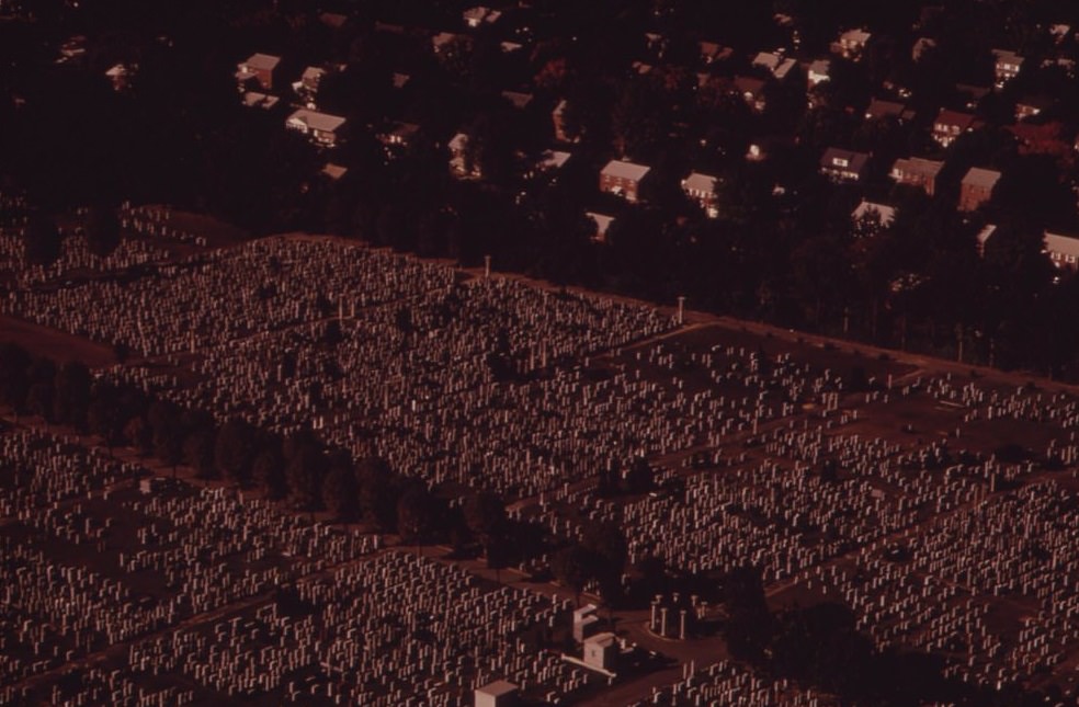 Philadelphia Suburb And Cemetery, August 1973