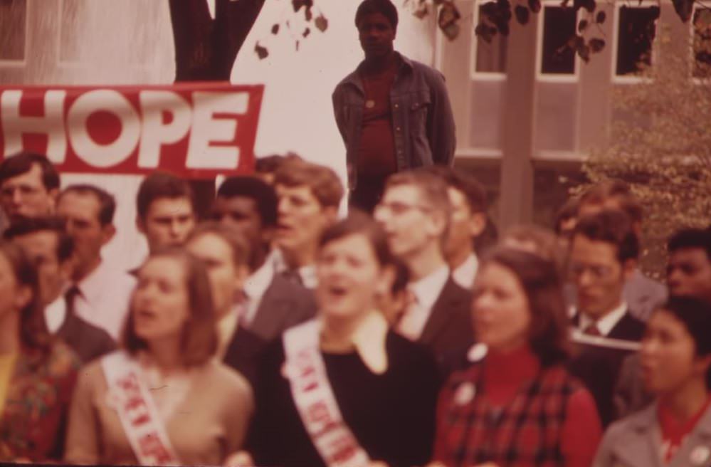 Noontime Rally In Downtown Philadelphia, August 1973