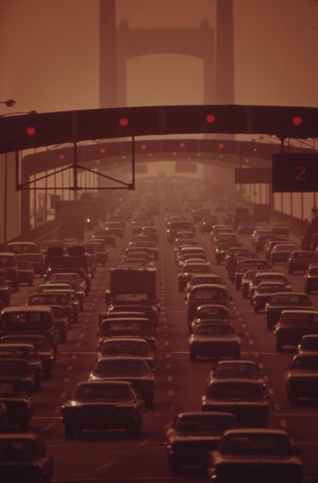 Walt Whitman Bridge Crosses The Delaware River At South Philadelphia, Leads To New Jersey Suburbs, August 1973