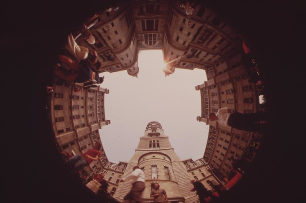 Fisheye View From Center Courtyard Of City Hall, August 1973