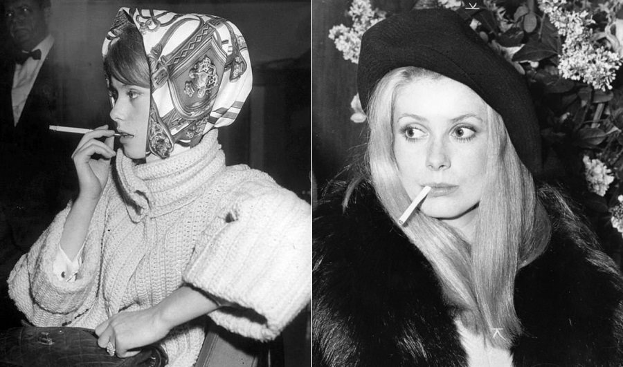 Catherine Deneuve Smoking Cigarettes