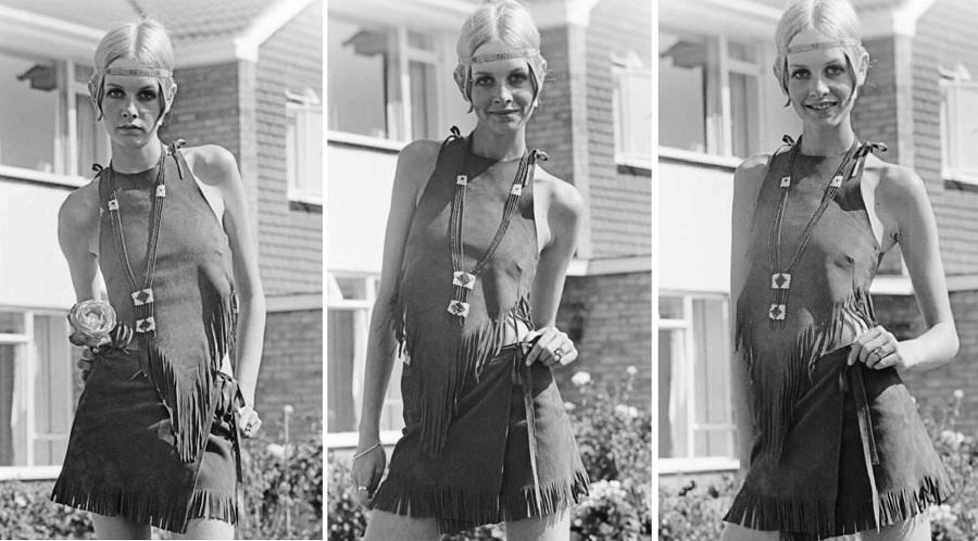 Twiggy in Hippie Outfit 1967