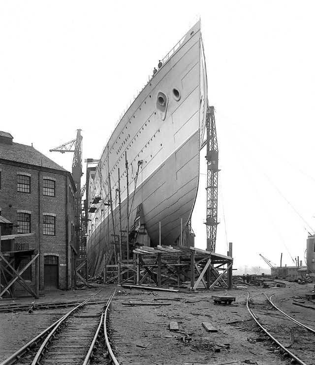 Aquitania at the Clydebank yards of John Brown.