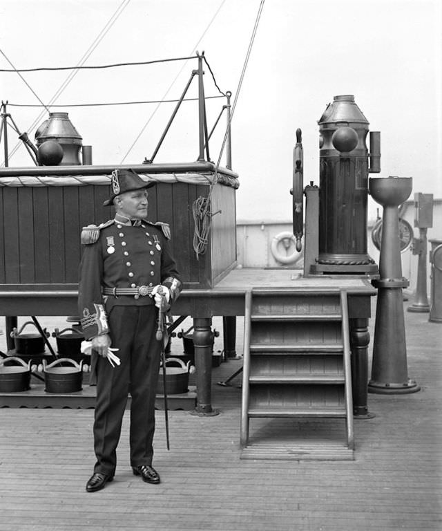 Captain William Turner aboard Aquitania, May 1915