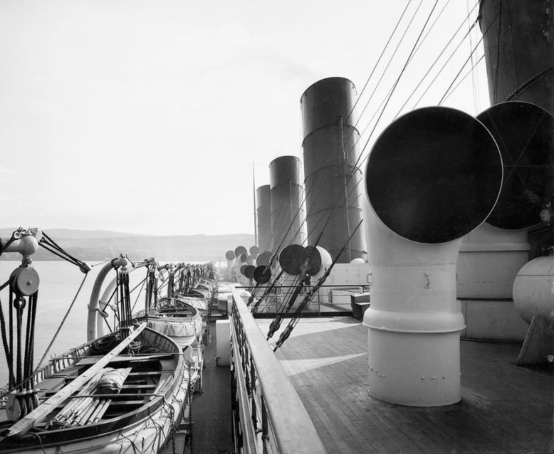 View from Aquitania's flying bridge.