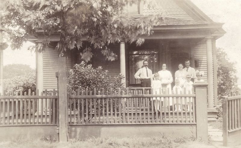 Family on porch