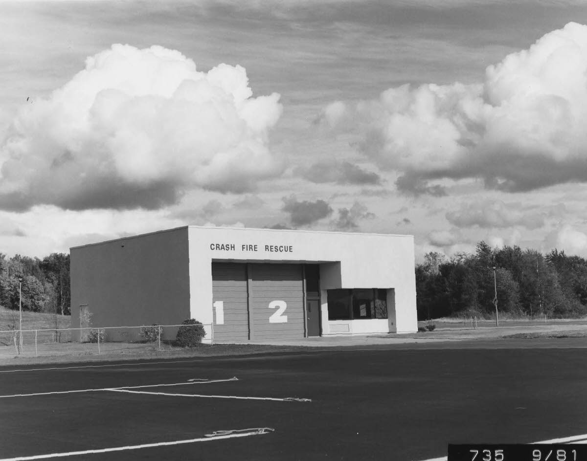 Bellingham International Airport Fire Station from the front, September 1981
