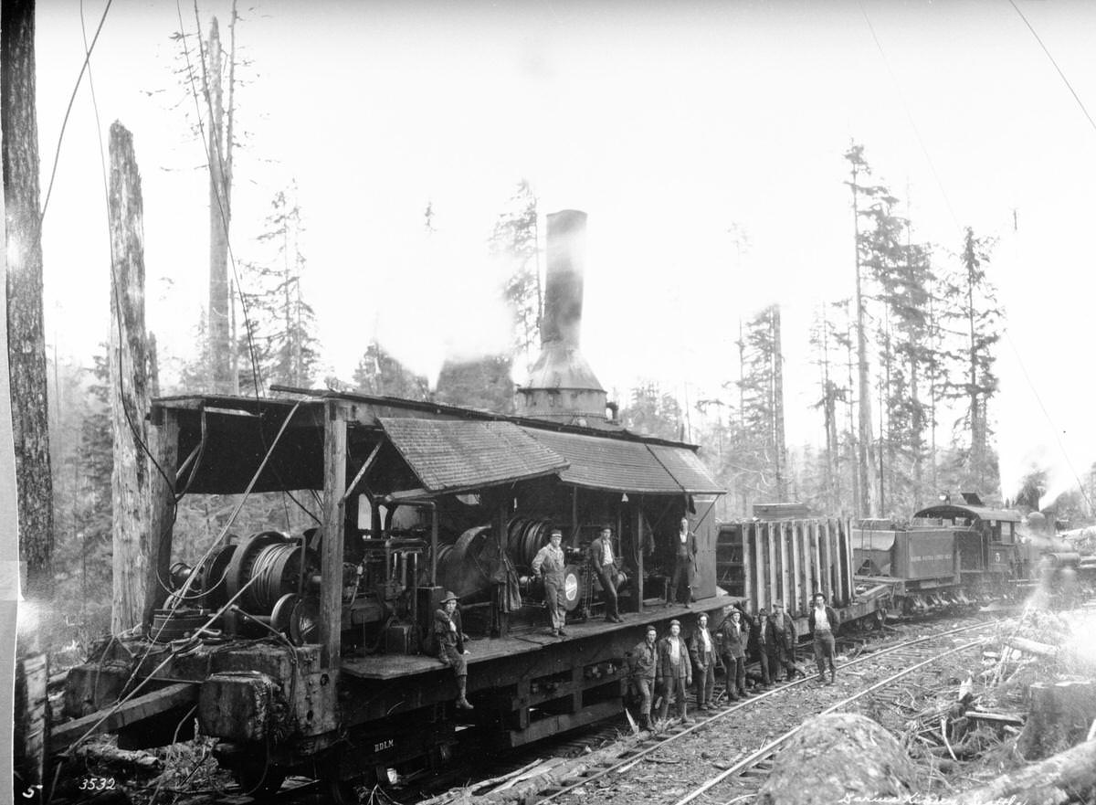 3 Truck Shay Locomotive #5 & Willamette Tree Rig Skidder