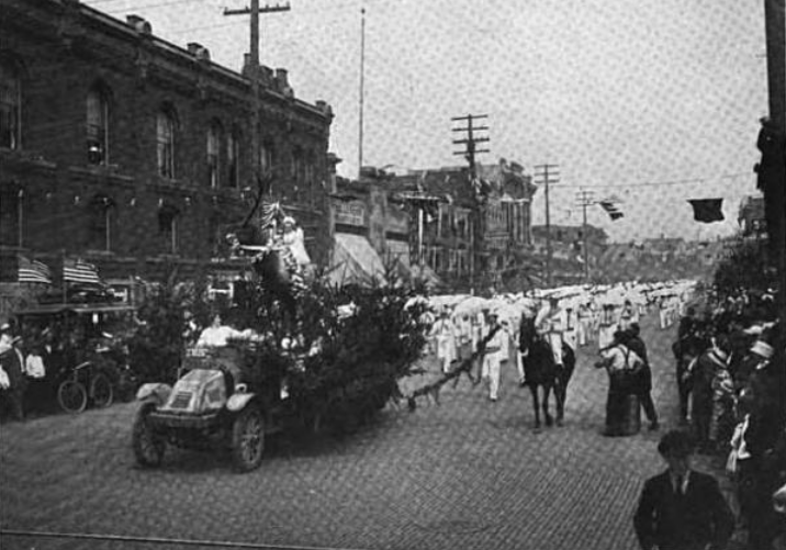 Elks parade on commercial street