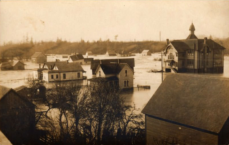 Historic flooding in Ferndale, 1905