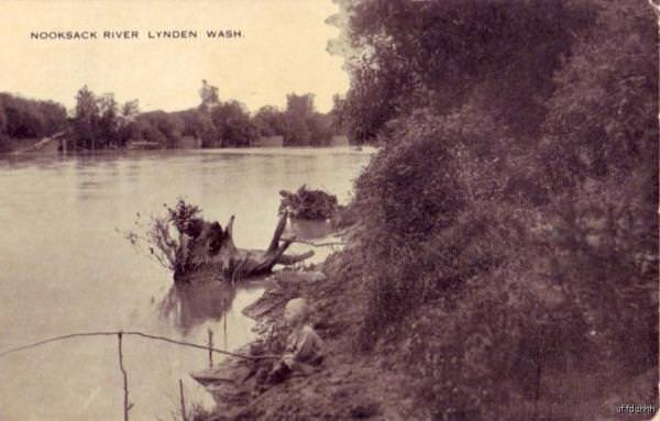 Boy fishing on Nooksack, 1920