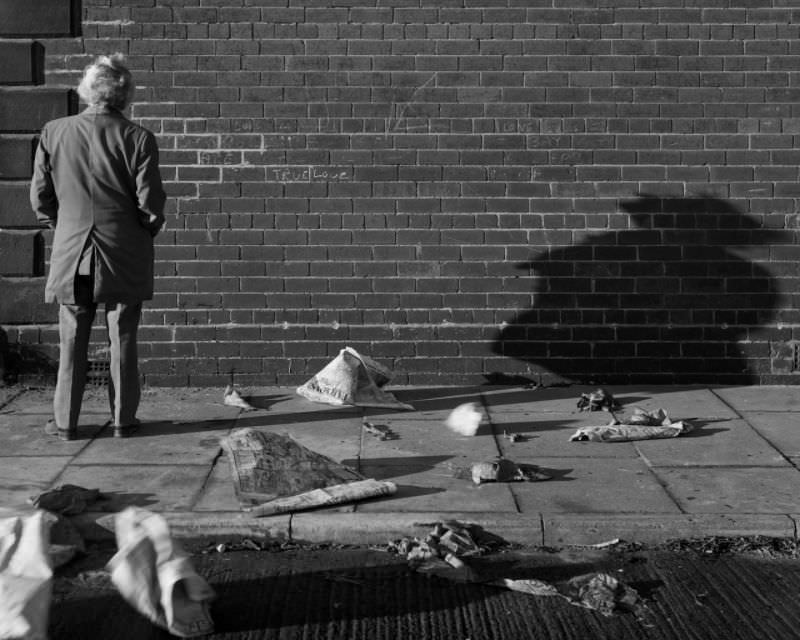 True love wall, Gateshead, Tyneside, 1975